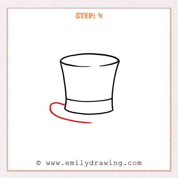 how to draw a top hat - Step 4